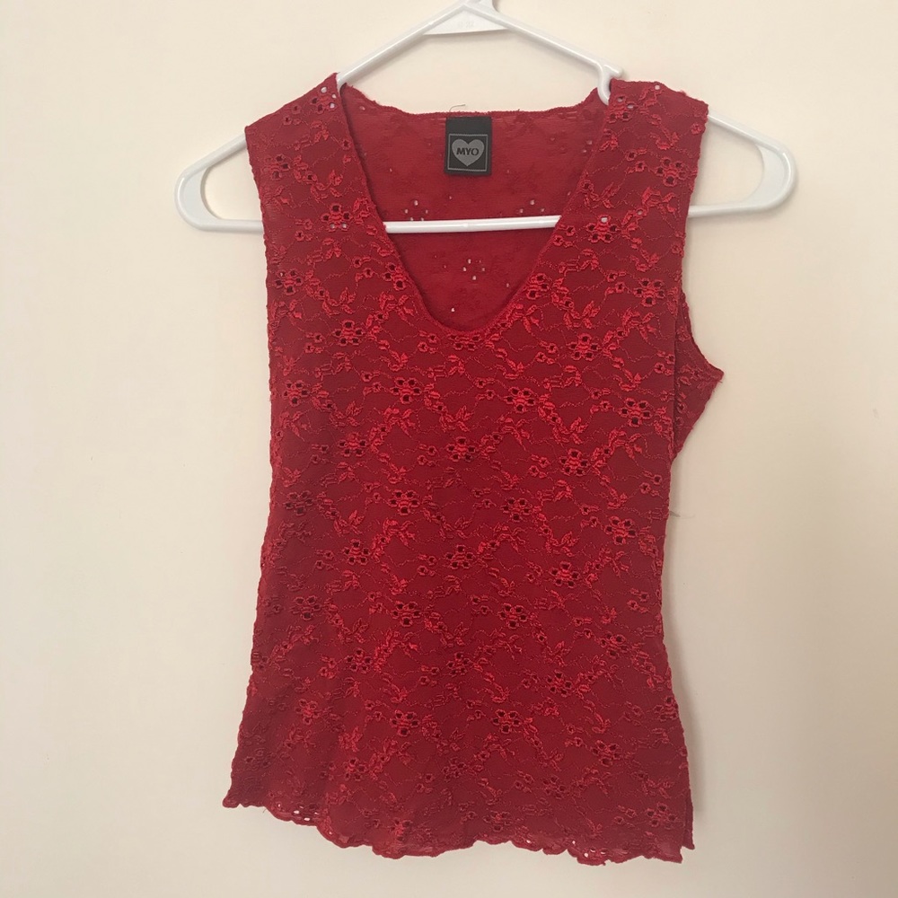 Red lace shirt